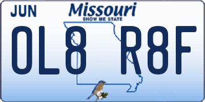 MO license plate OL8R8F