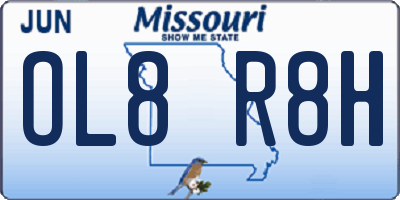 MO license plate OL8R8H
