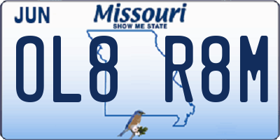 MO license plate OL8R8M