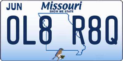 MO license plate OL8R8Q