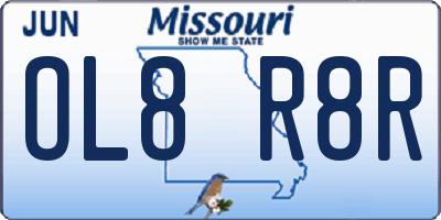 MO license plate OL8R8R