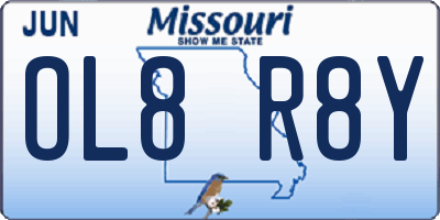 MO license plate OL8R8Y