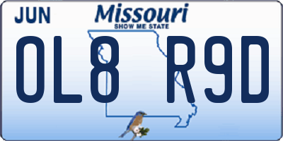 MO license plate OL8R9D