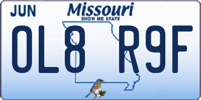 MO license plate OL8R9F