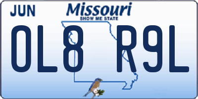 MO license plate OL8R9L