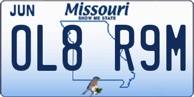 MO license plate OL8R9M