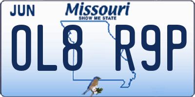 MO license plate OL8R9P