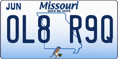 MO license plate OL8R9Q