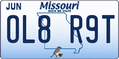 MO license plate OL8R9T