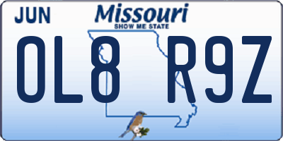 MO license plate OL8R9Z