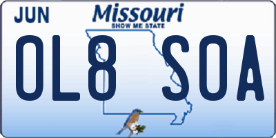 MO license plate OL8S0A