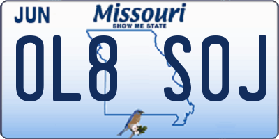 MO license plate OL8S0J