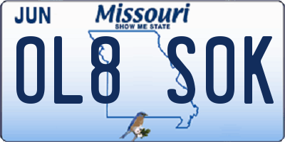 MO license plate OL8S0K