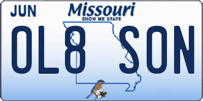 MO license plate OL8S0N