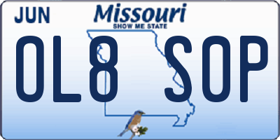 MO license plate OL8S0P