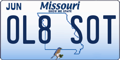 MO license plate OL8S0T