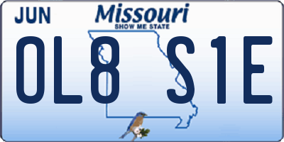 MO license plate OL8S1E