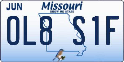 MO license plate OL8S1F
