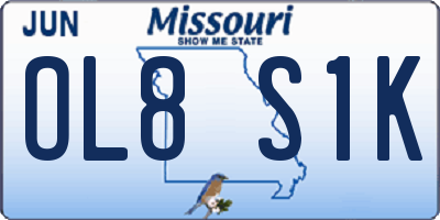 MO license plate OL8S1K