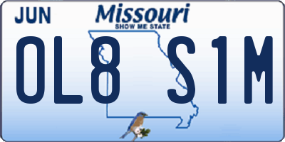 MO license plate OL8S1M