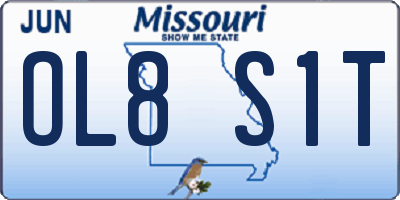 MO license plate OL8S1T