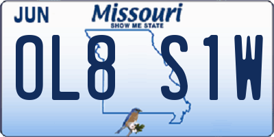 MO license plate OL8S1W