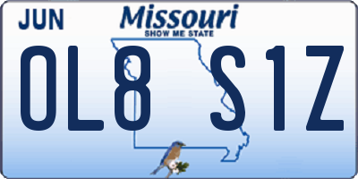 MO license plate OL8S1Z