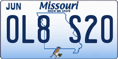 MO license plate OL8S2O