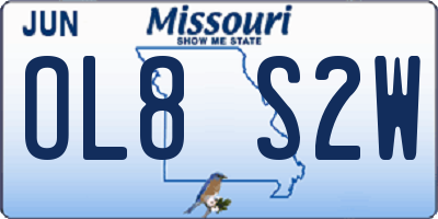 MO license plate OL8S2W