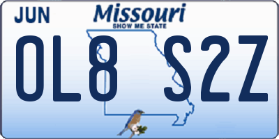 MO license plate OL8S2Z