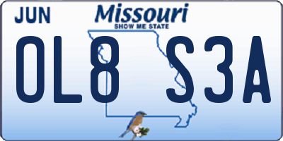 MO license plate OL8S3A