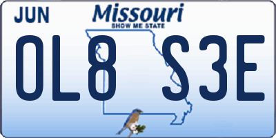 MO license plate OL8S3E