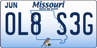 MO license plate OL8S3G