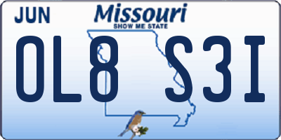 MO license plate OL8S3I