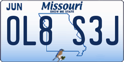 MO license plate OL8S3J