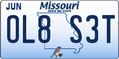 MO license plate OL8S3T