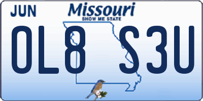 MO license plate OL8S3U