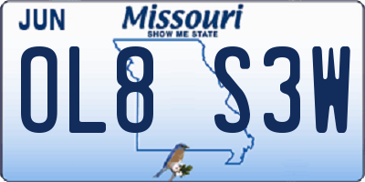 MO license plate OL8S3W