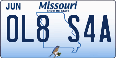 MO license plate OL8S4A