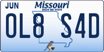 MO license plate OL8S4D