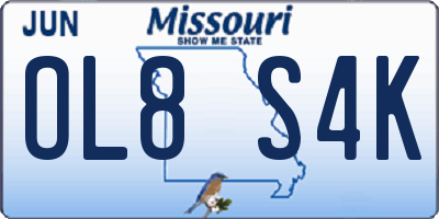 MO license plate OL8S4K