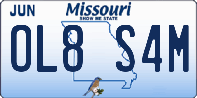 MO license plate OL8S4M