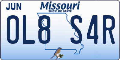 MO license plate OL8S4R