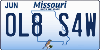 MO license plate OL8S4W