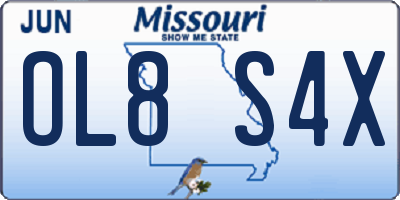 MO license plate OL8S4X