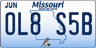MO license plate OL8S5B
