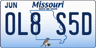 MO license plate OL8S5D
