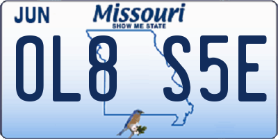 MO license plate OL8S5E