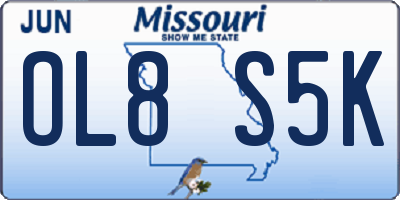 MO license plate OL8S5K