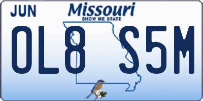 MO license plate OL8S5M